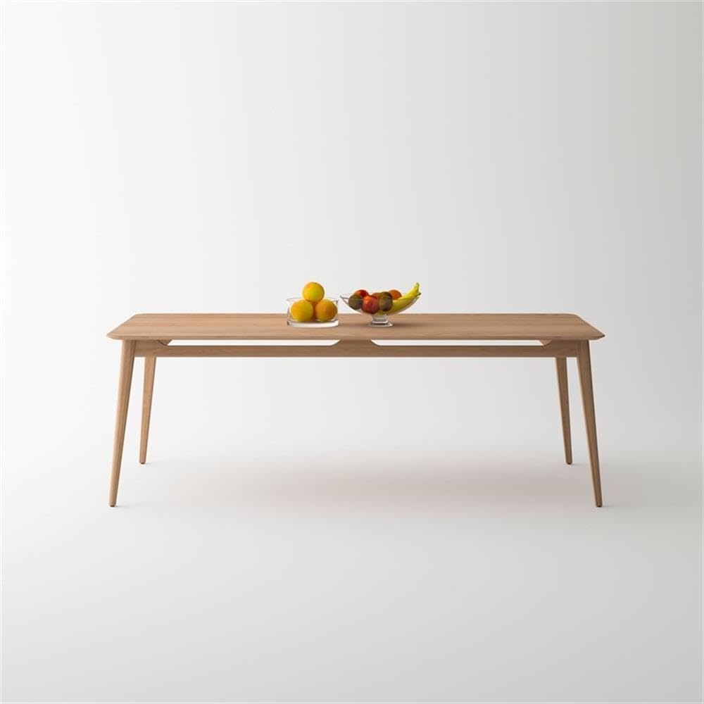 Pemberly Row 86.75" Mid-Century Dining Table, Solid American Oak Wood, Contemporary Design, Sturdy Construction, Elegant Oak Finish, Durable Kitchen or Dining Room Table for Everyday Use