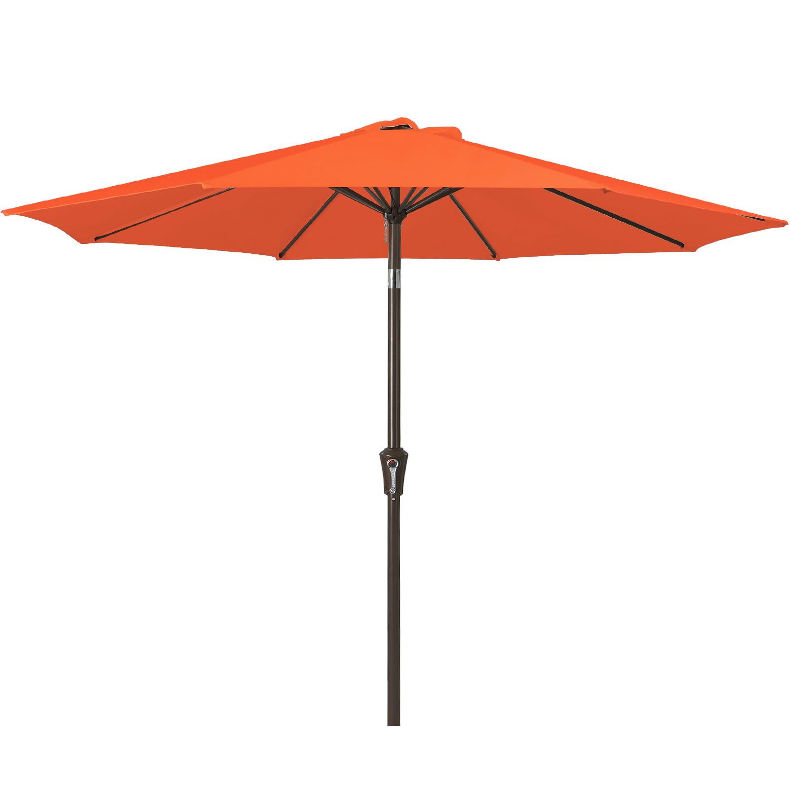 JEAREY 9FT Outdoor Patio Umbrella Outdoor Table Umbrella with Push Button Tilt and Crank, Market Umbrella 8 Sturdy Ribs UV Protection Waterproof for Garden, Deck, Backyard, Pool (Beige)
