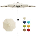 GarveeLife 9FT Umbrella Outdoor Patio, Table Umbrella with Push Button Tilt and Crank, 8 Sturdy Ribs Waterproof UV Protection for Garden, Pool, Deck, Backyard, Market (Navy)
