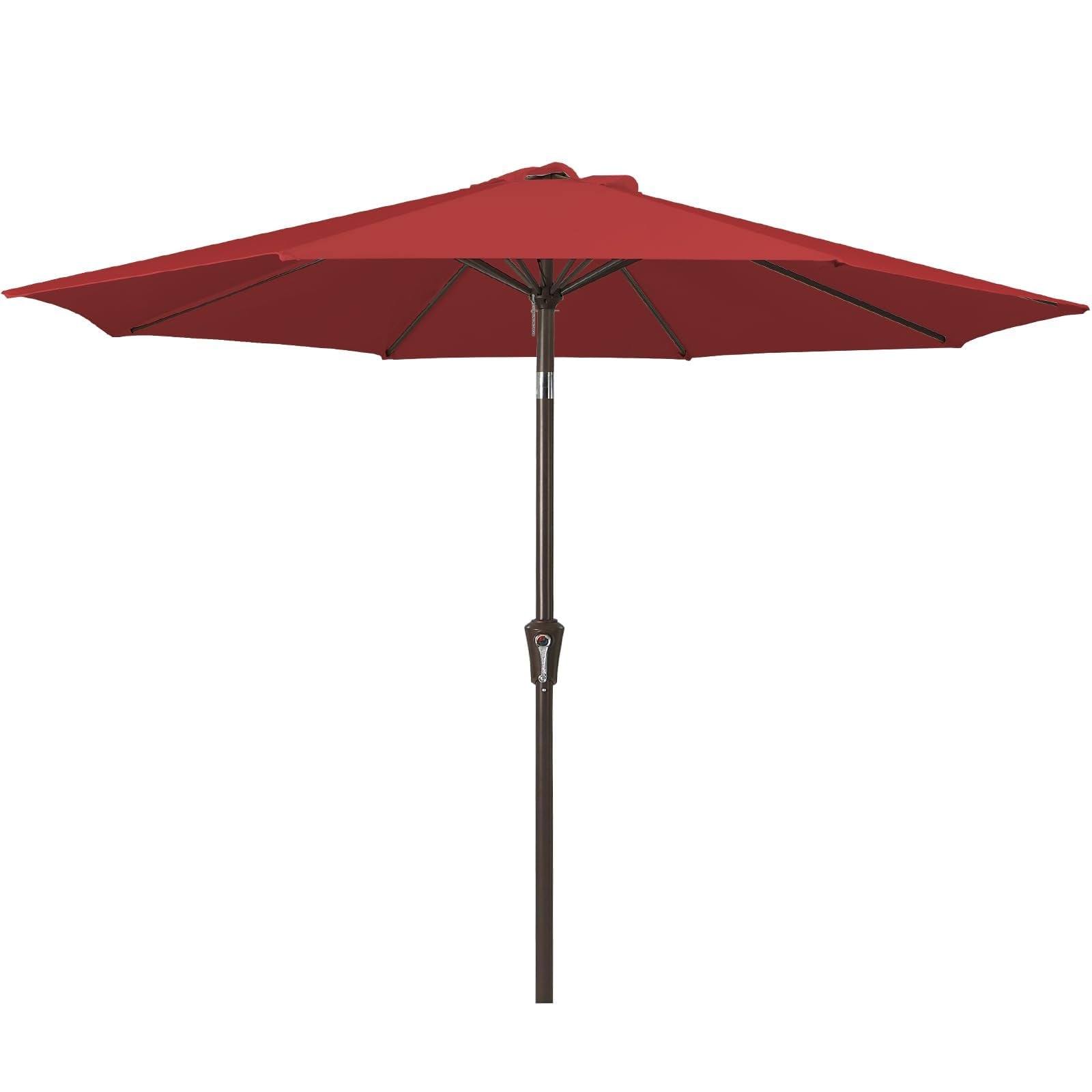 JEAREY 9FT Outdoor Patio Umbrella Outdoor Table Umbrella with Push Button Tilt and Crank, Market Umbrella 8 Sturdy Ribs UV Protection Waterproof for Garden, Deck, Backyard, Pool (Beige)