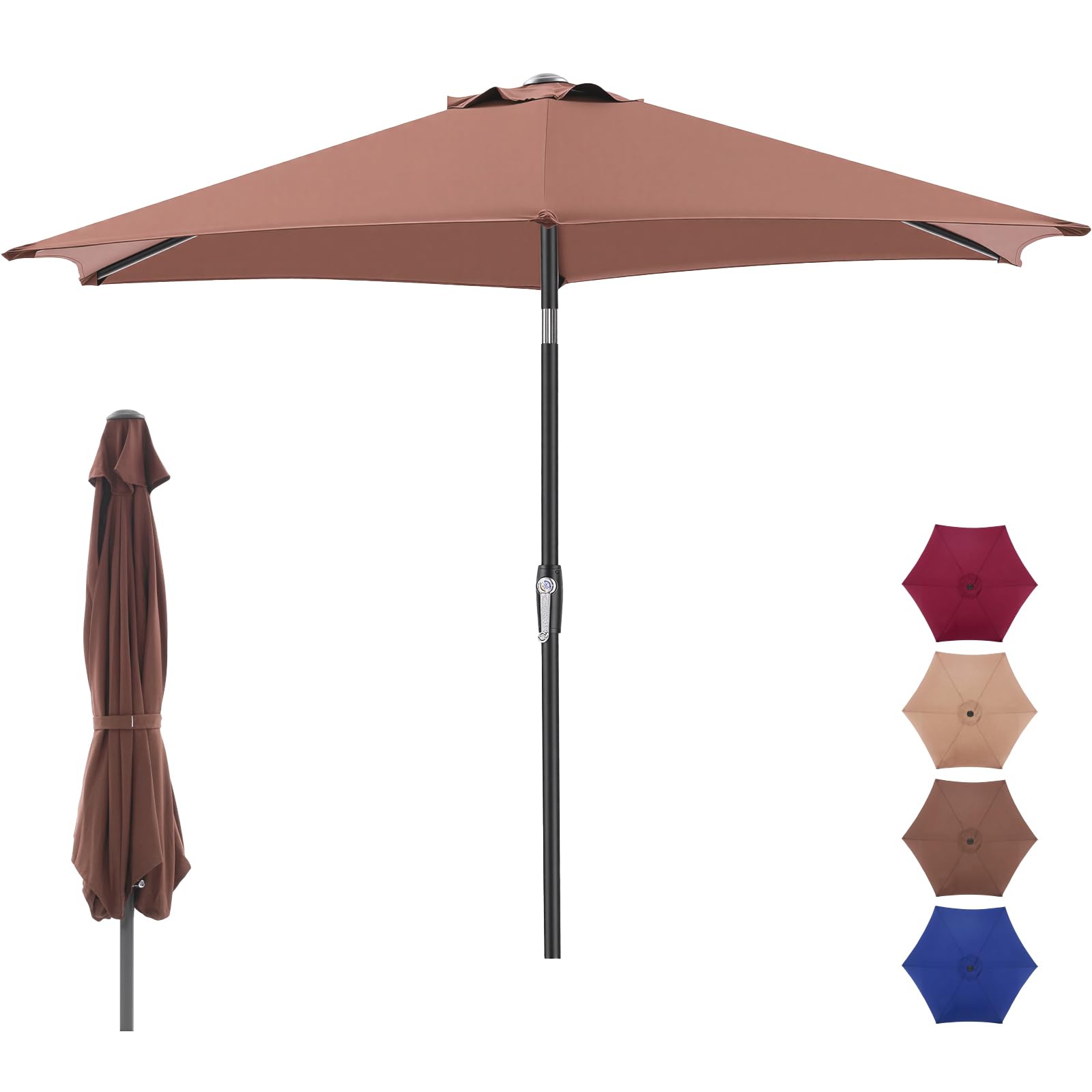 NEWBULIG Patio Umbrella, Outdoor Table Umbrellas with Push Button Tilt and Crank, Sturdy Ribs, Waterproof, UV Protection and Fade Resistant, for Pool, Garden, Market, Backyard