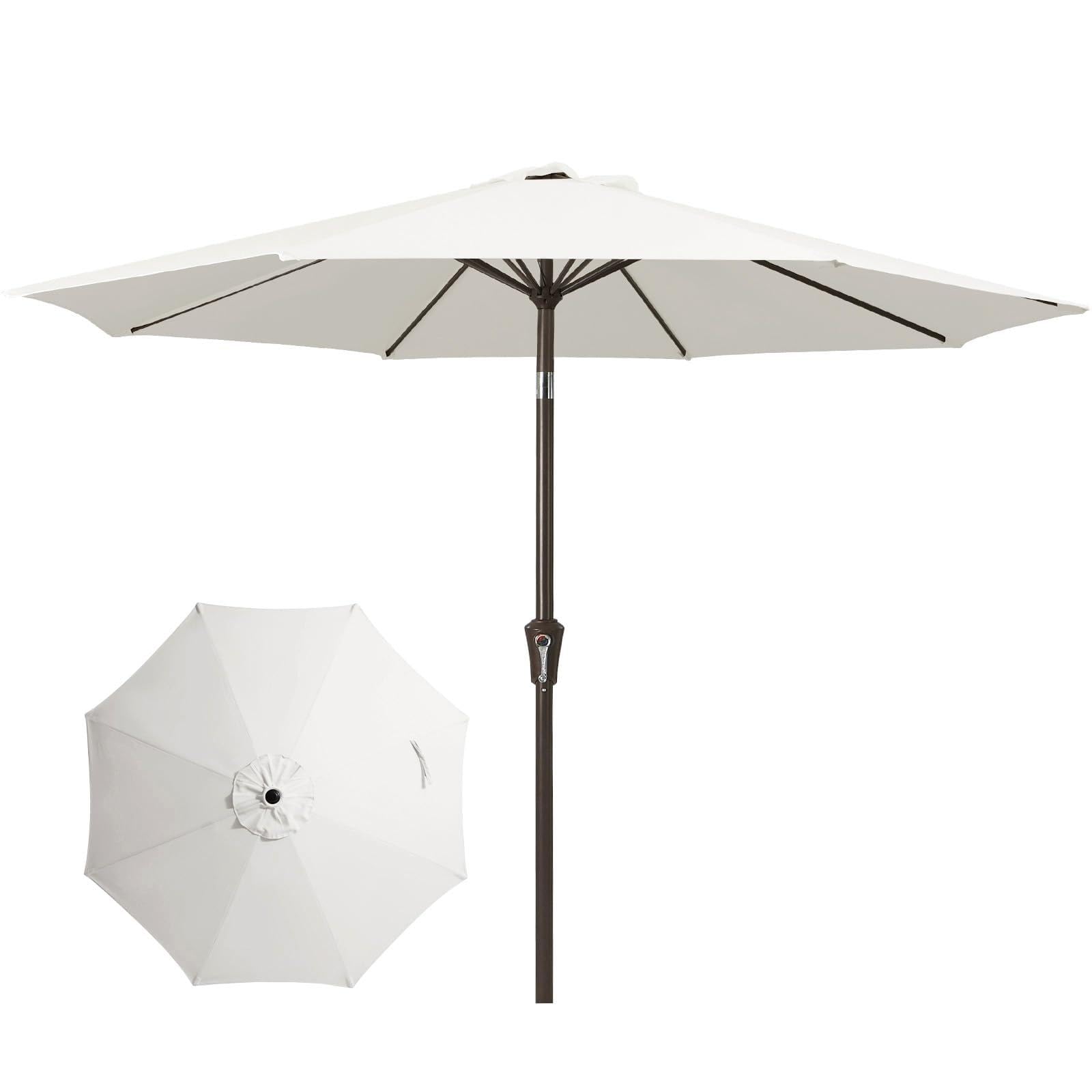 JEAREY 10FT Outdoor Patio Umbrella Outdoor Table Umbrella with Push Button Tilt and Crank, Market Umbrella 8 Sturdy Ribs UV Protection Waterproof for Pool, Garden (Navy)