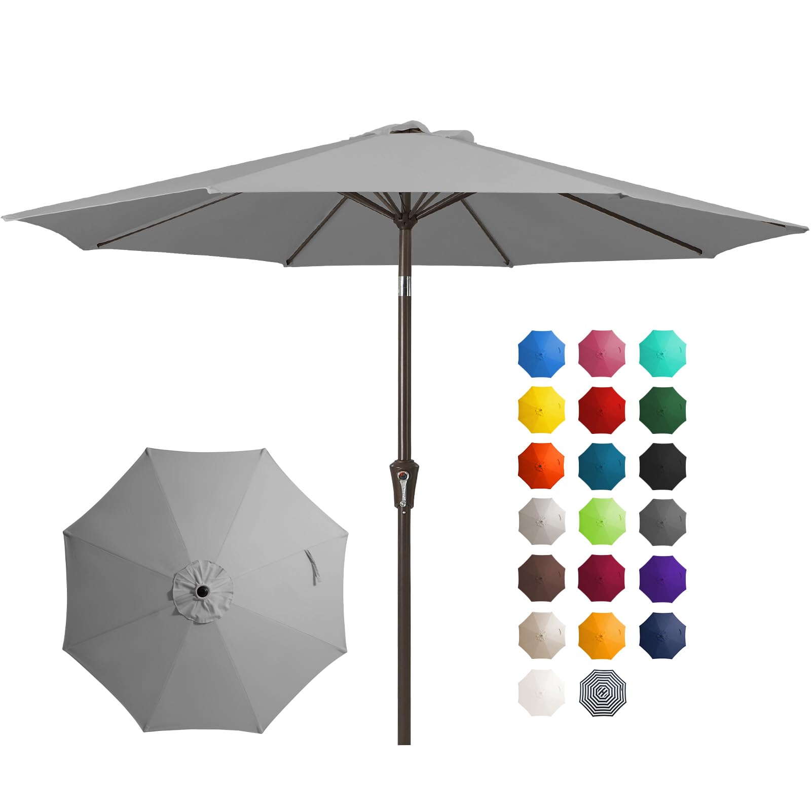 JEAREY 10FT Outdoor Patio Umbrella Outdoor Table Umbrella with Push Button Tilt and Crank, Market Umbrella 8 Sturdy Ribs UV Protection Waterproof for Pool, Garden (Navy)