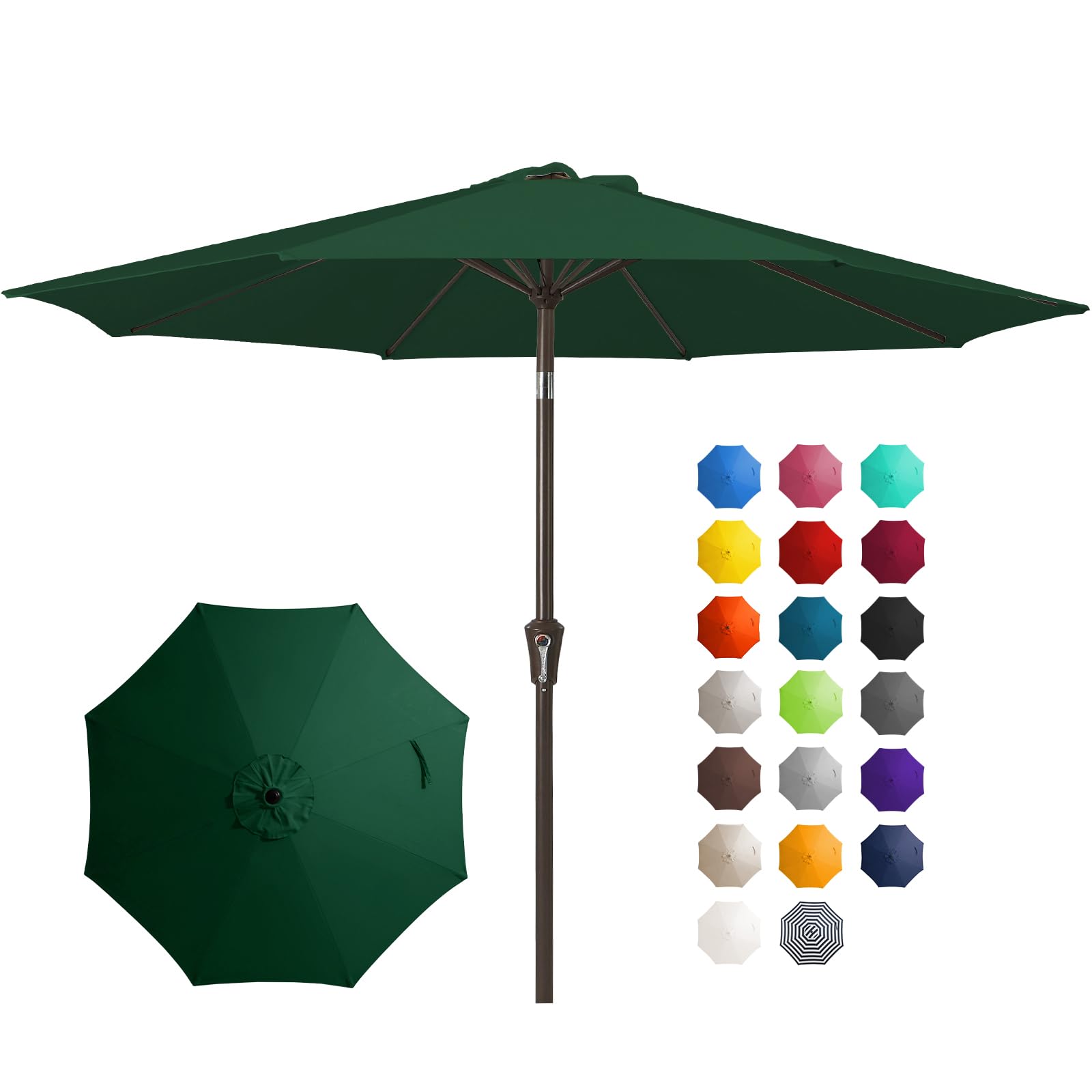JEAREY 10FT Outdoor Patio Umbrella Outdoor Table Umbrella with Push Button Tilt and Crank, Market Umbrella 8 Sturdy Ribs UV Protection Waterproof for Pool, Garden (Navy)