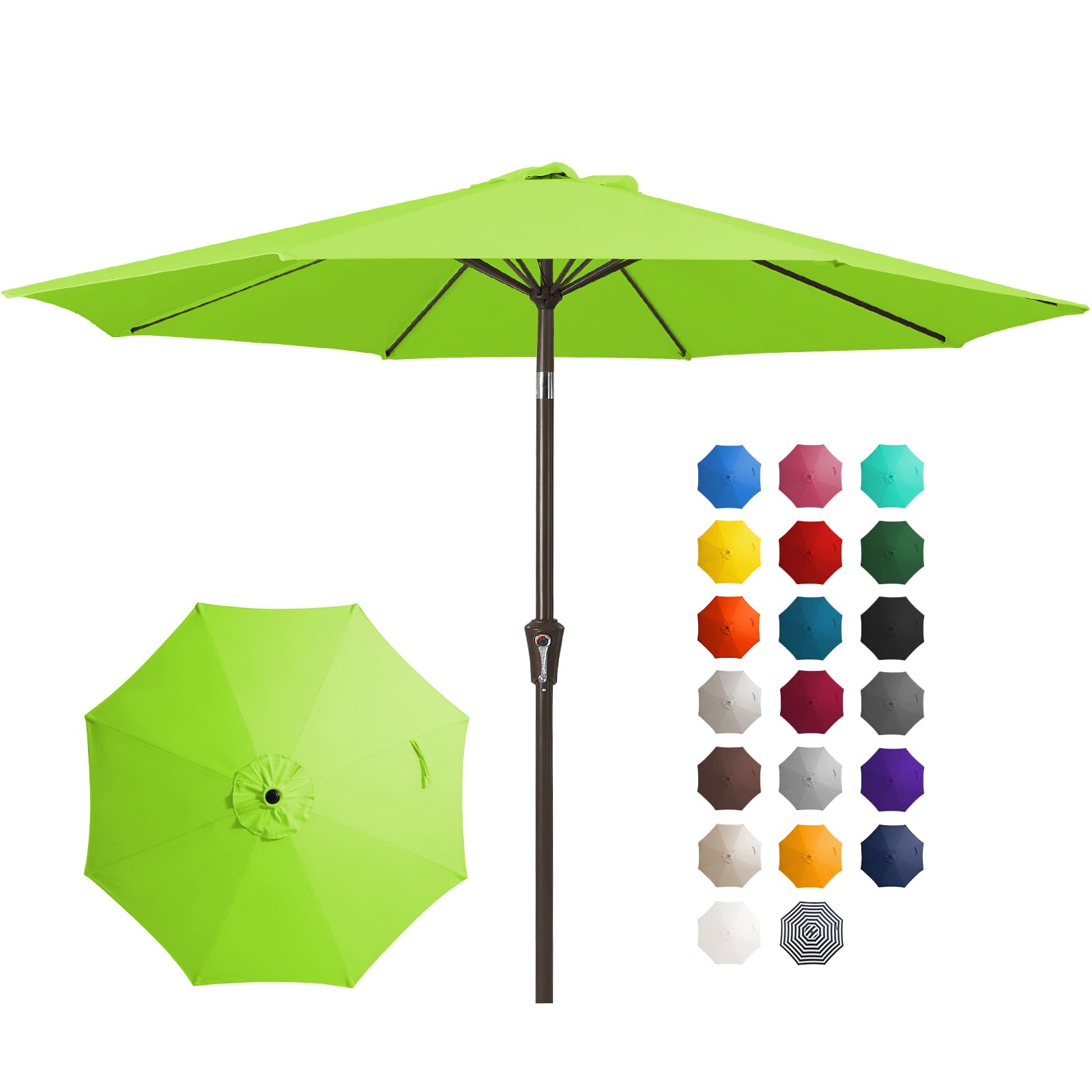 JEAREY 10FT Outdoor Patio Umbrella Outdoor Table Umbrella with Push Button Tilt and Crank, Market Umbrella 8 Sturdy Ribs UV Protection Waterproof for Pool, Garden (Navy)