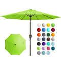 JEAREY 9FT Outdoor Patio Umbrella Outdoor Table Umbrella with Push Button Tilt and Crank, Market Umbrella 8 Sturdy Ribs UV Protection Waterproof for Garden, Deck, Backyard, Pool (Beige)