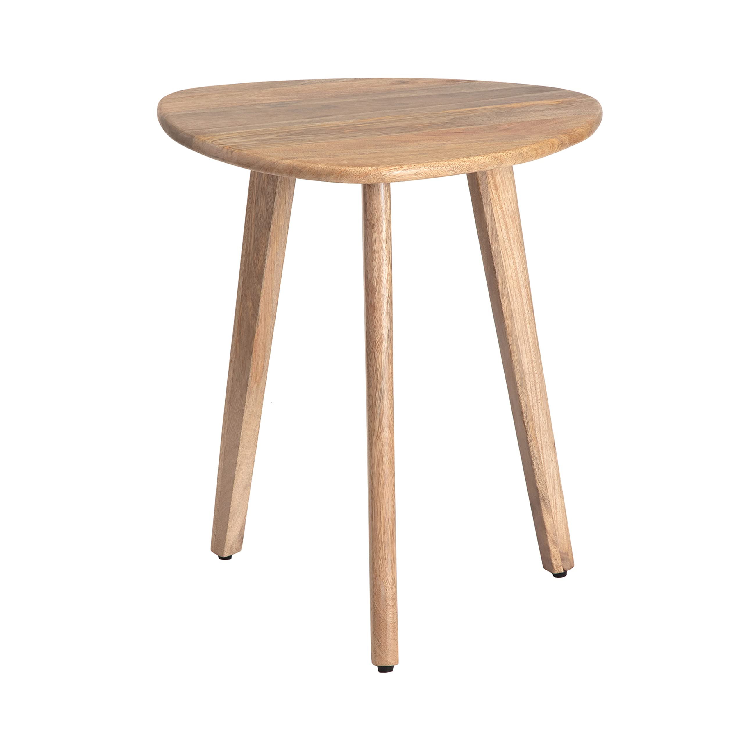 MH London Tri Pin Side Table I Handmade Natural Mango Wood, Naturally Moisture Resistant, Maintenance Free I 16" x 16" x 18" I Wandsworth, Walnut