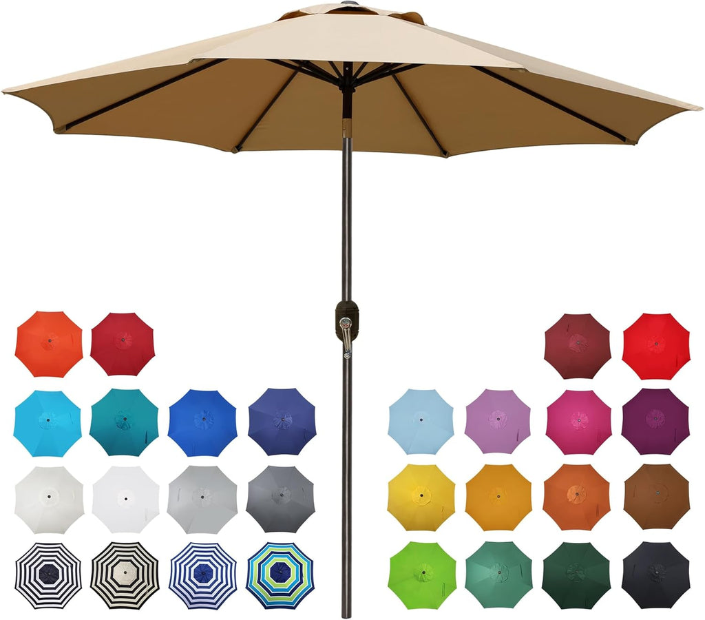 Blissun 9' Outdoor Patio Umbrella, Outdoor Table Umbrella, Yard Umbrel – FLETCHERES