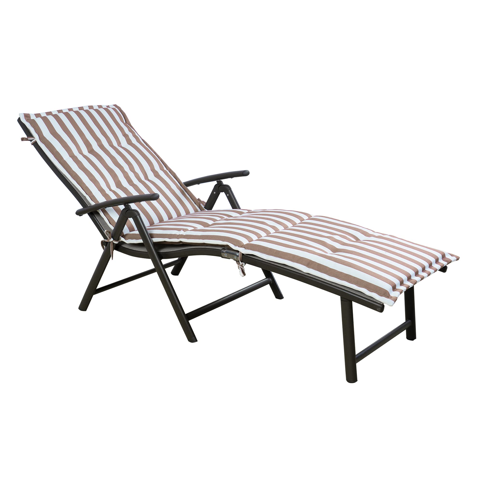 Kozyard Aluminum Outdoor Chaise Lounge Chair, Adjustable Reclining Patio Lounge with Drink Holder, Weather-Resistant Pool, Deck & Yard Recliner, Assemble-Free (1Pack, Beige)